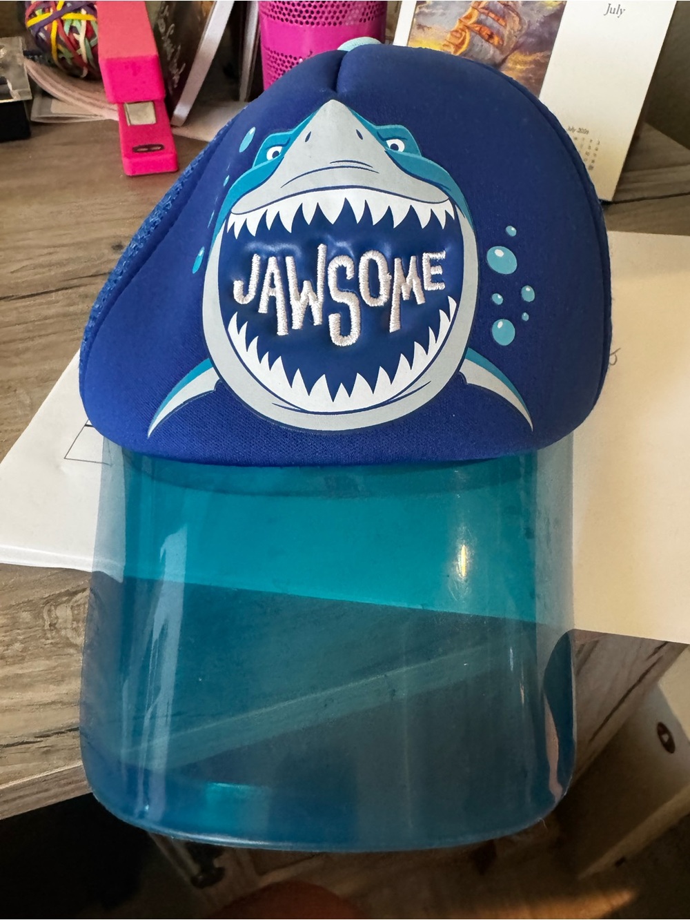 Kids JAWSOME Shark Blue Swim Visor